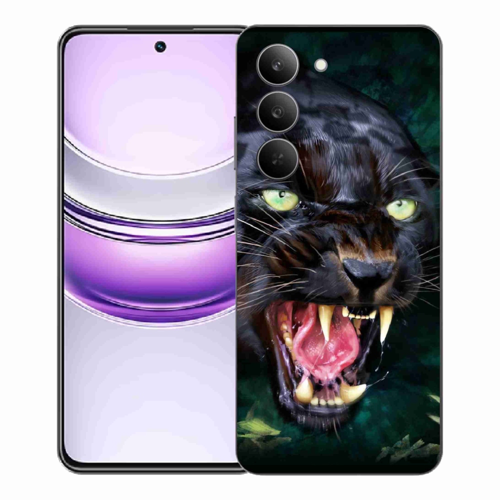 Gelový kryt mmCase na Realme 14x 5G - rozzuřený černý panter