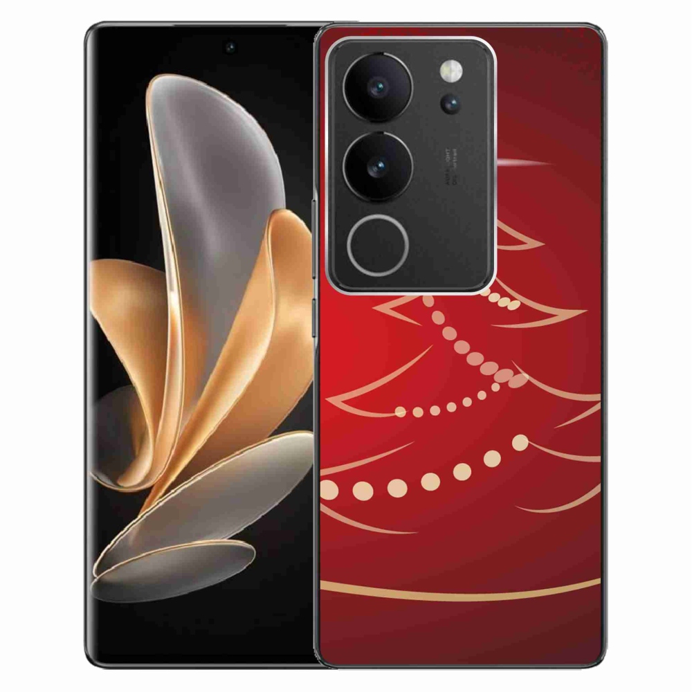 Gelový kryt mmCase na Vivo V29 5G - kreslený vánoční stromek