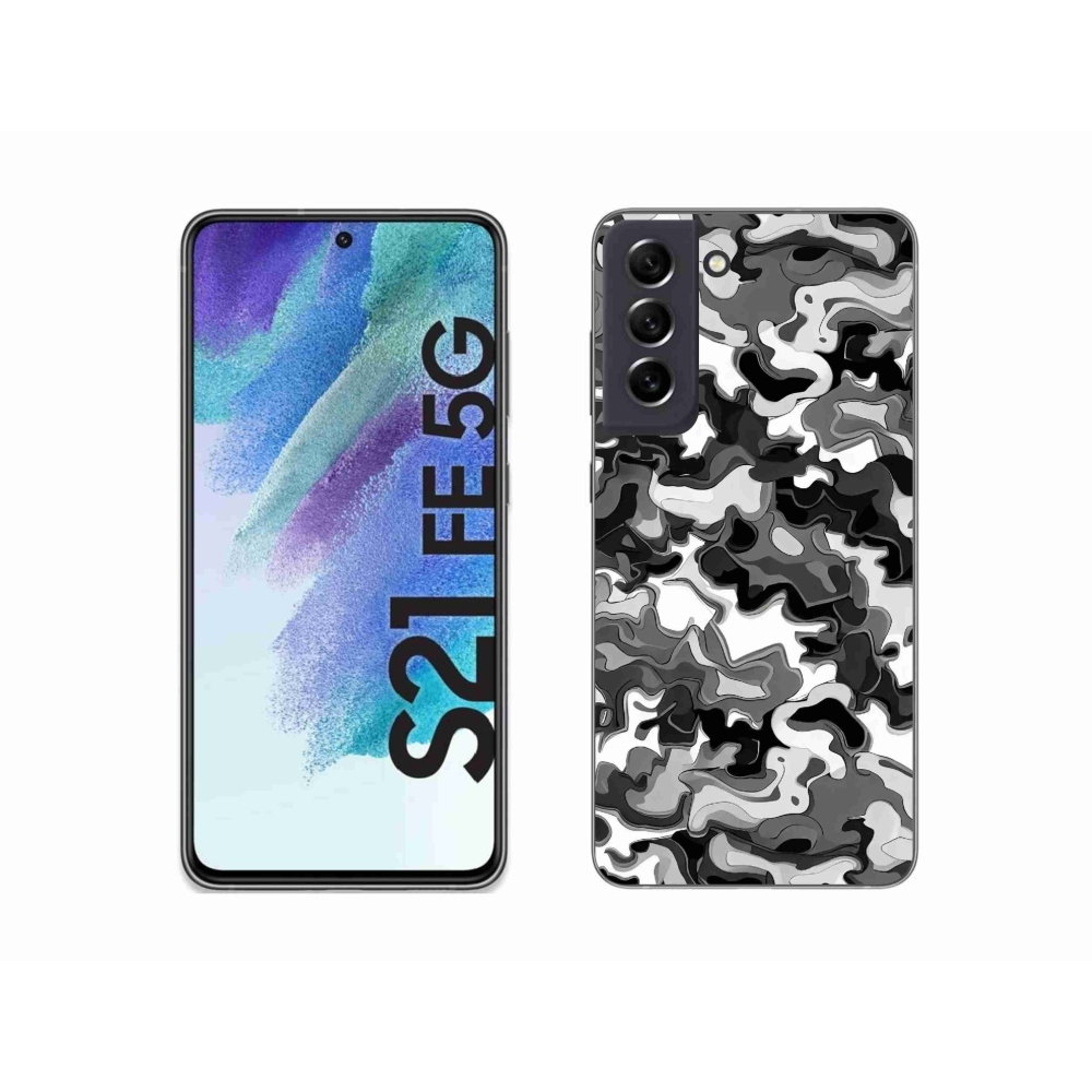 Gelový kryt mmCase na Samsung Galaxy S21 FE 5G - maskáčový vzor 3