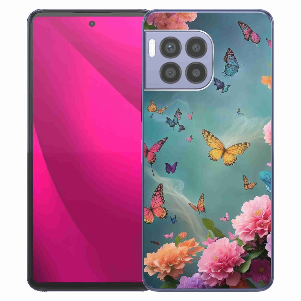 Gelový kryt mmCase na T-Mobile T Phone 2 Pro - barevné květy a motýli