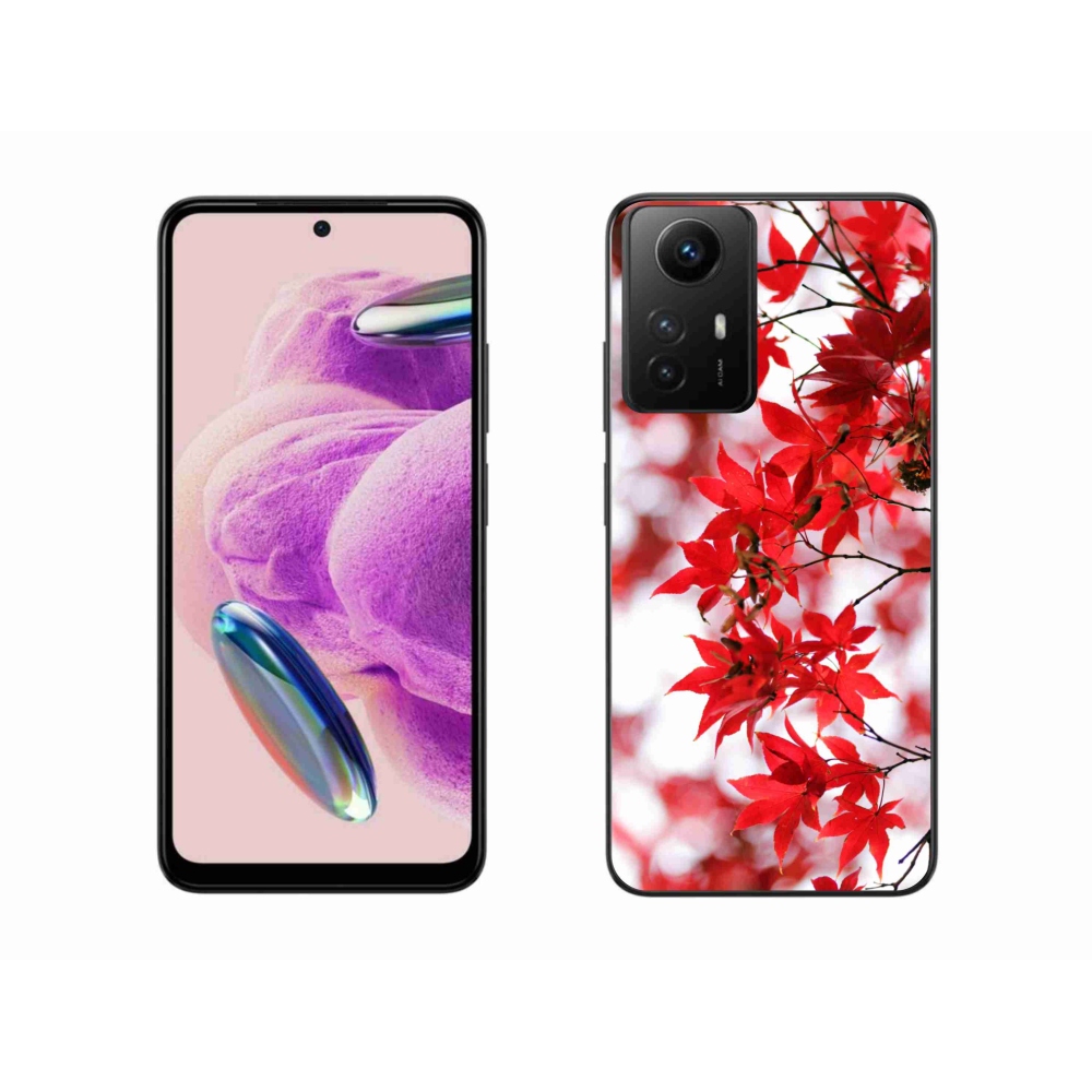 Gelový kryt mmCase na Xiaomi Redmi Note 12S - červené listy