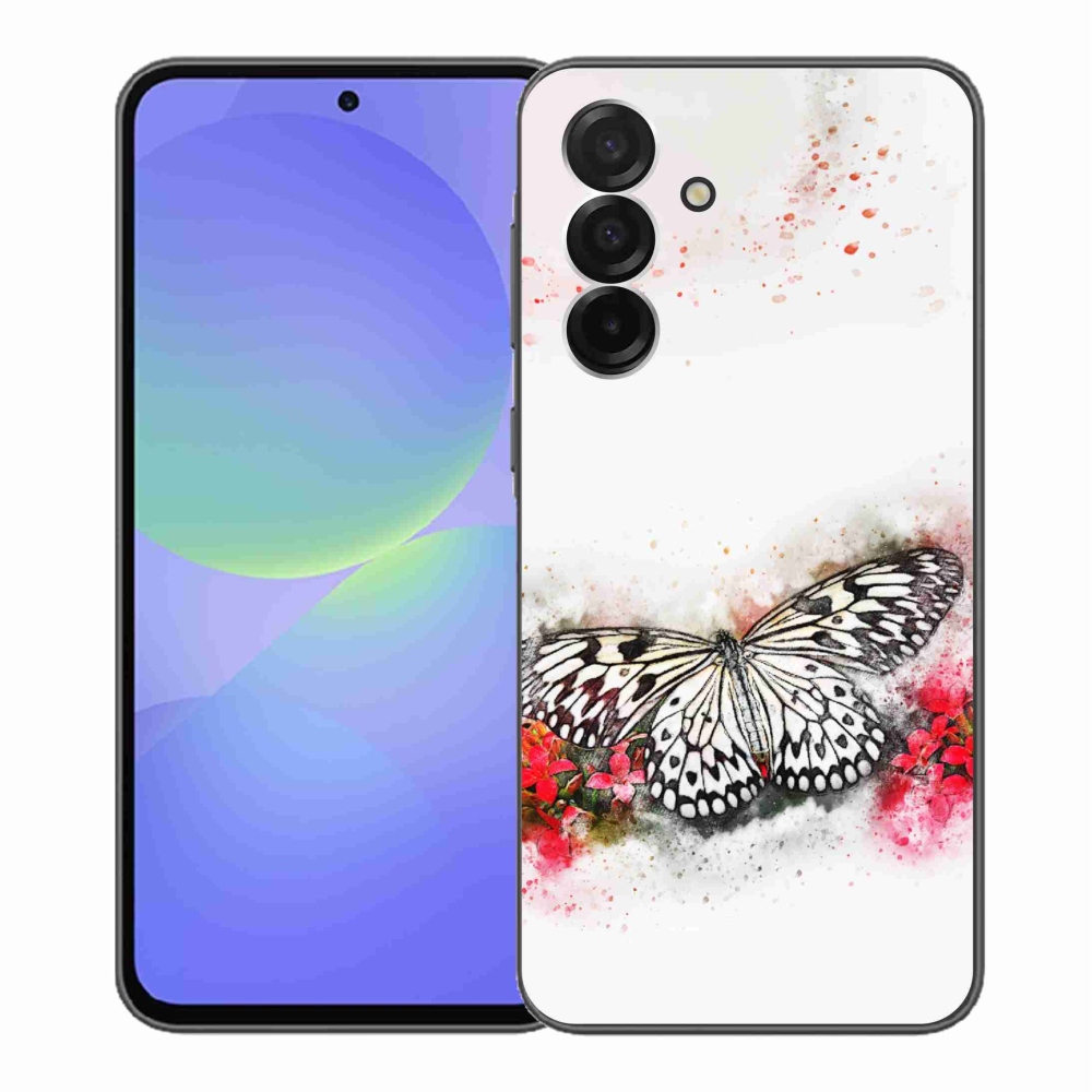 Gelový kryt mmCase na Samsung Galaxy A36 5G - černobílý motýl