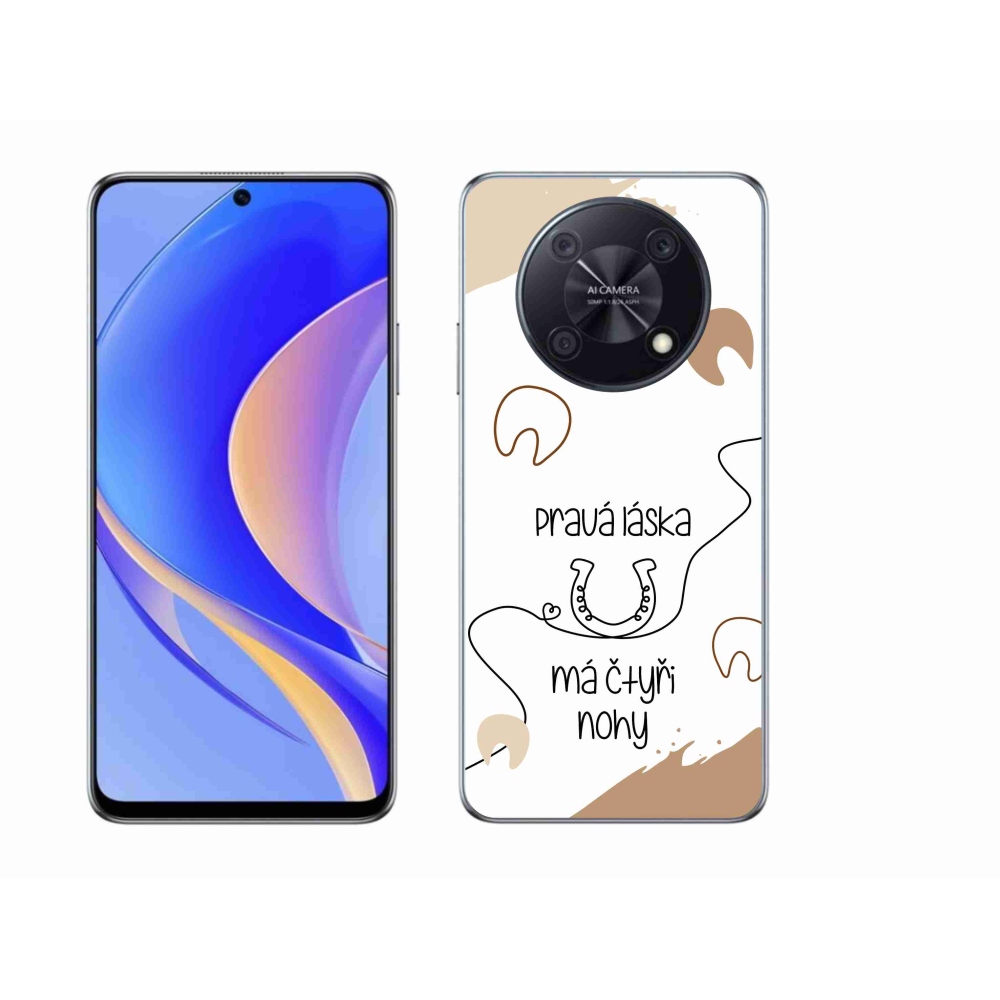Gelový kryt mmCase na Huawei Nova Y90 - koňský motiv bílé pozadí