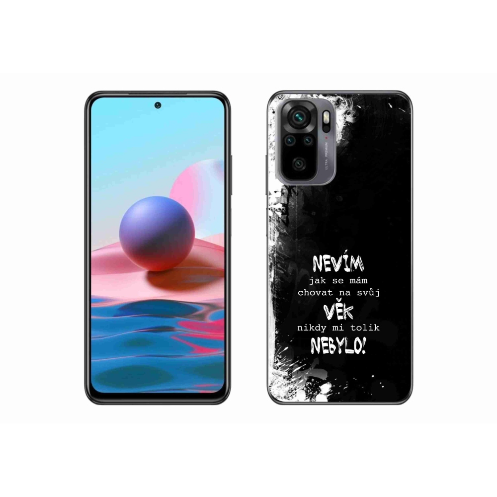 Gelový kryt mmCase na Xiaomi Redmi Note 10 4G - vtipný text 14 černé pozadí