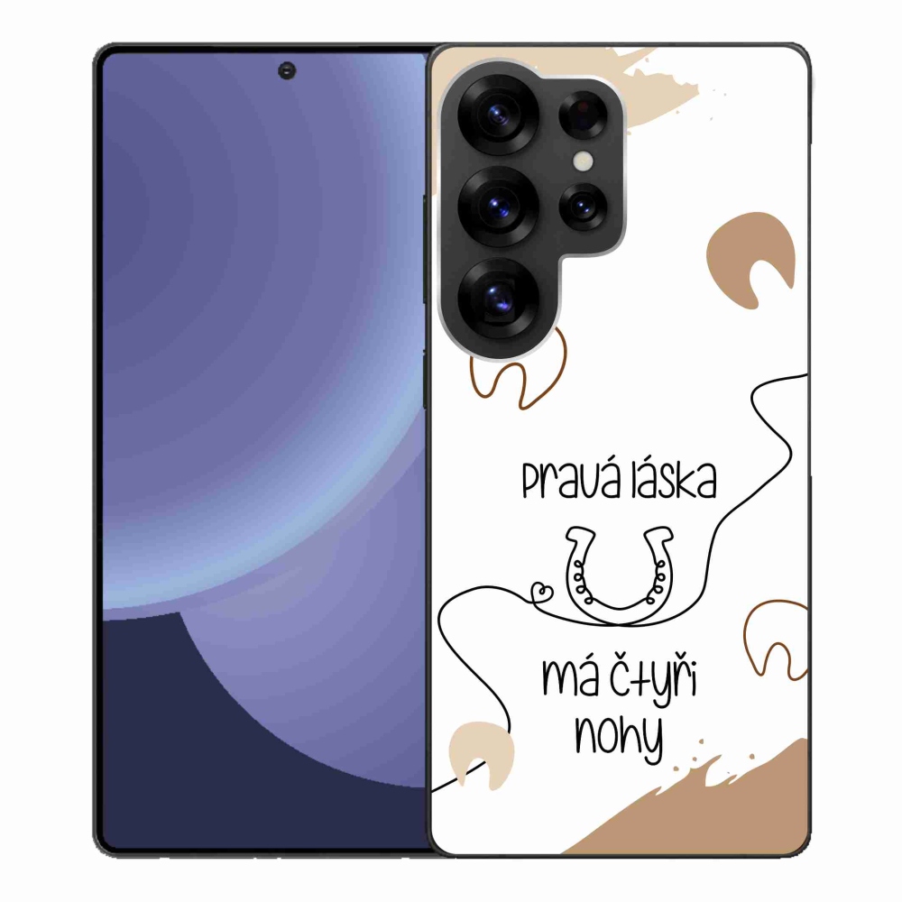Gelový kryt mmCase na Samsung Galaxy S25 Ultra - koňský motiv bílé pozadí