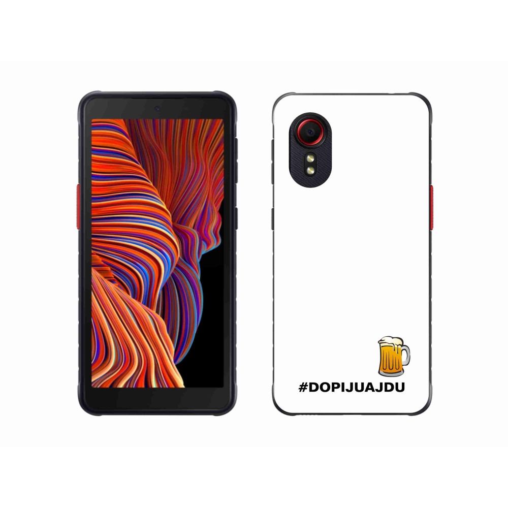 Gelový kryt mmCase na Samsung Galaxy Xcover 5 - pivní motiv 1 bílé pozadí