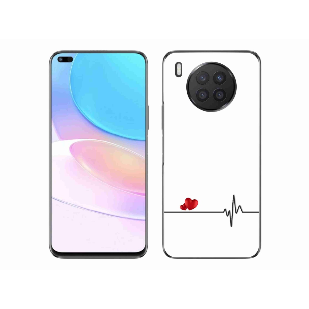 Gelový kryt mmCase na Honor 50 Lite - srdce a tep bílé pozadí