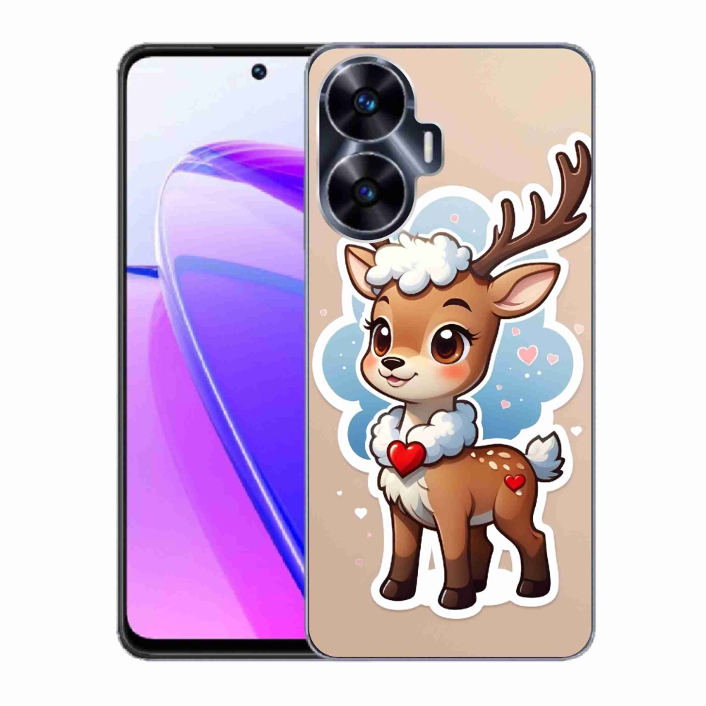 Gelový kryt mmCase na Realme C55 - kreslený sob