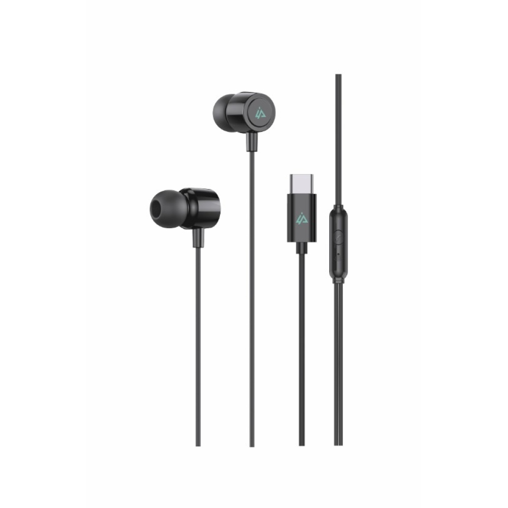 iPEAX Drátová sluchátka USB-C - černá