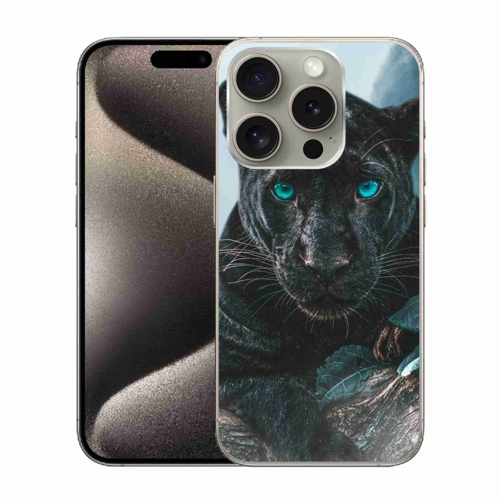 Gelový kryt mmCase na iPhone 15 Pro - černý panter