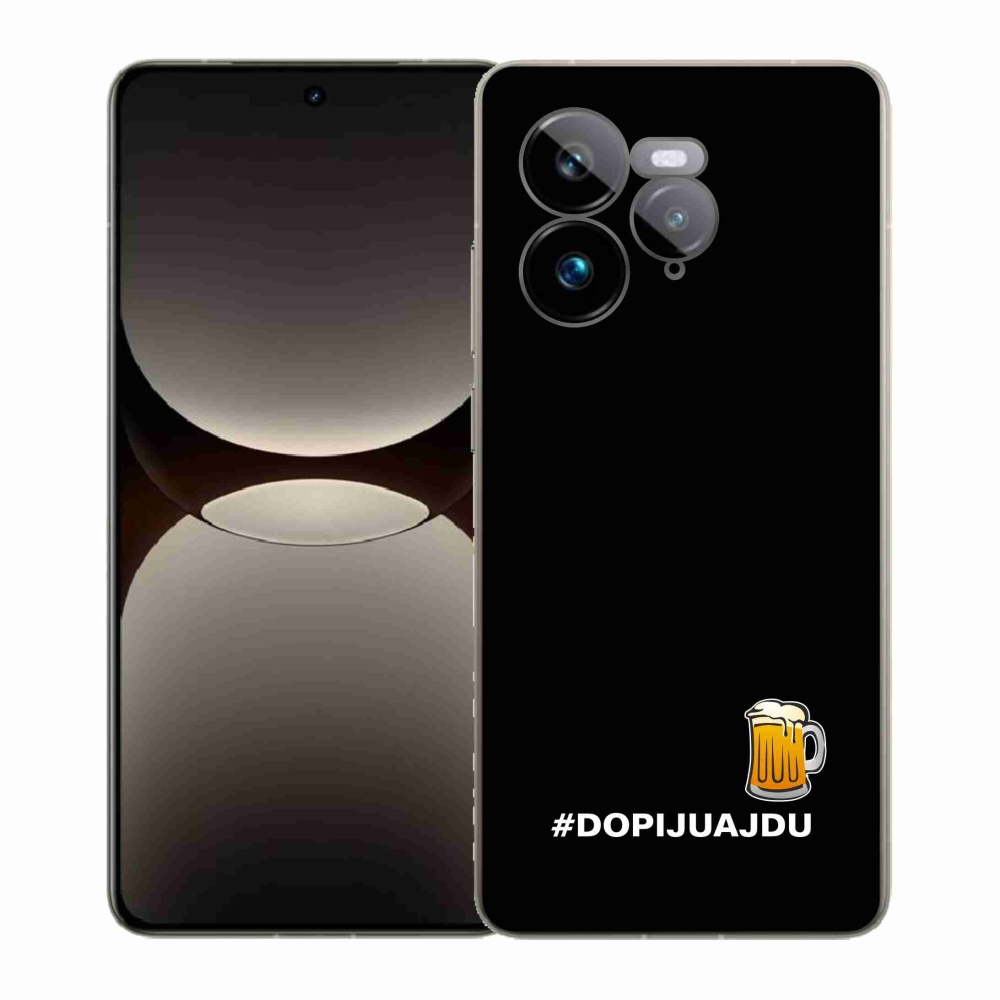 Gelový kryt mmCase na Realme GT 7 Pro 5G - pivní motiv 1 černé pozadí