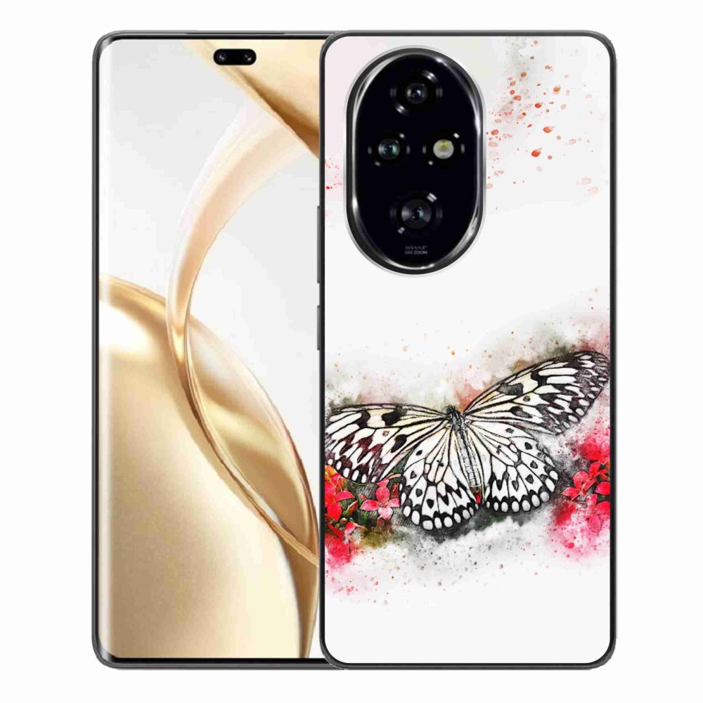 Gelový kryt mmCase na Honor 200 Pro 5G - černobílý motýl