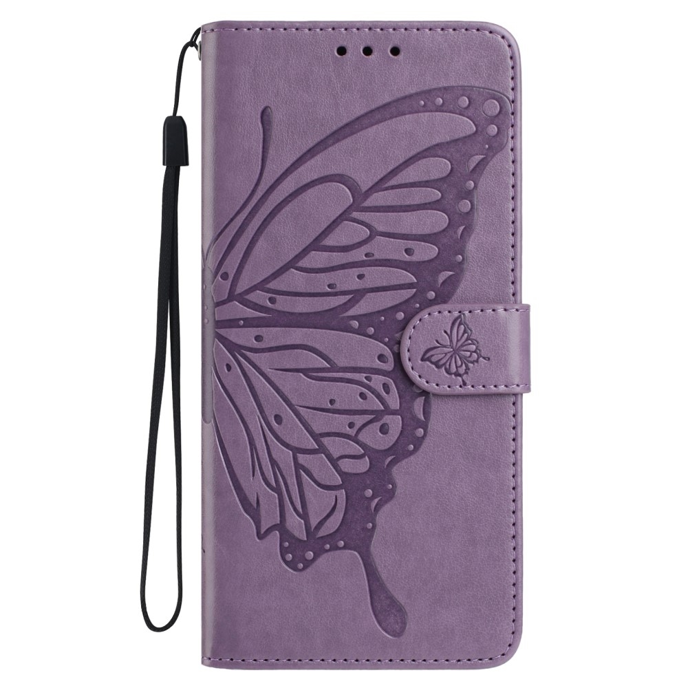 Floral Butterfly knížkové pouzdro na Xiaomi Redmi A5 (171.7x77.8x8.3mm) - fialové