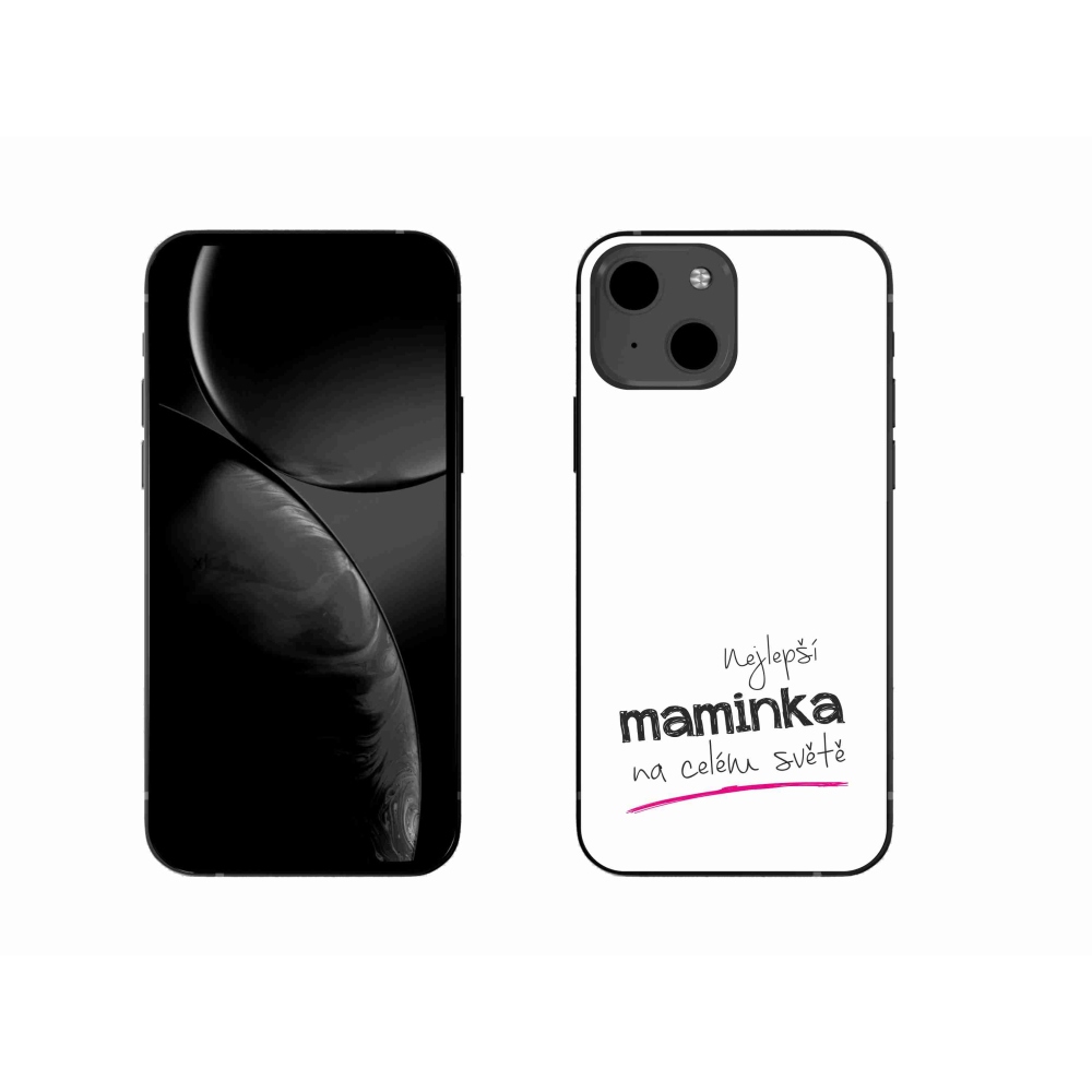 Gelový kryt mmCase na iPhone 13 6.1 - nejlepší maminka 4 bílé pozadí