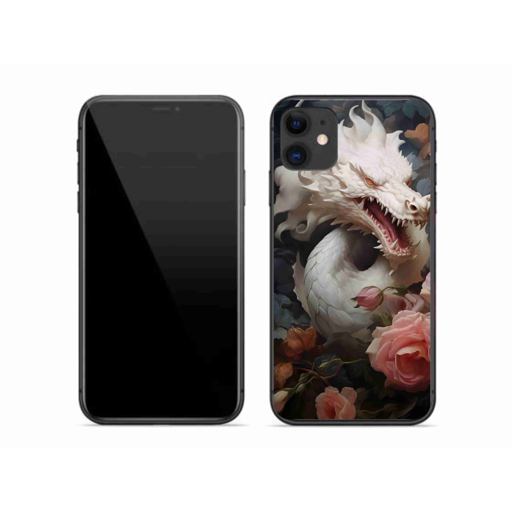 Gelový kryt mmCase na iPhone 11 - bílý drak