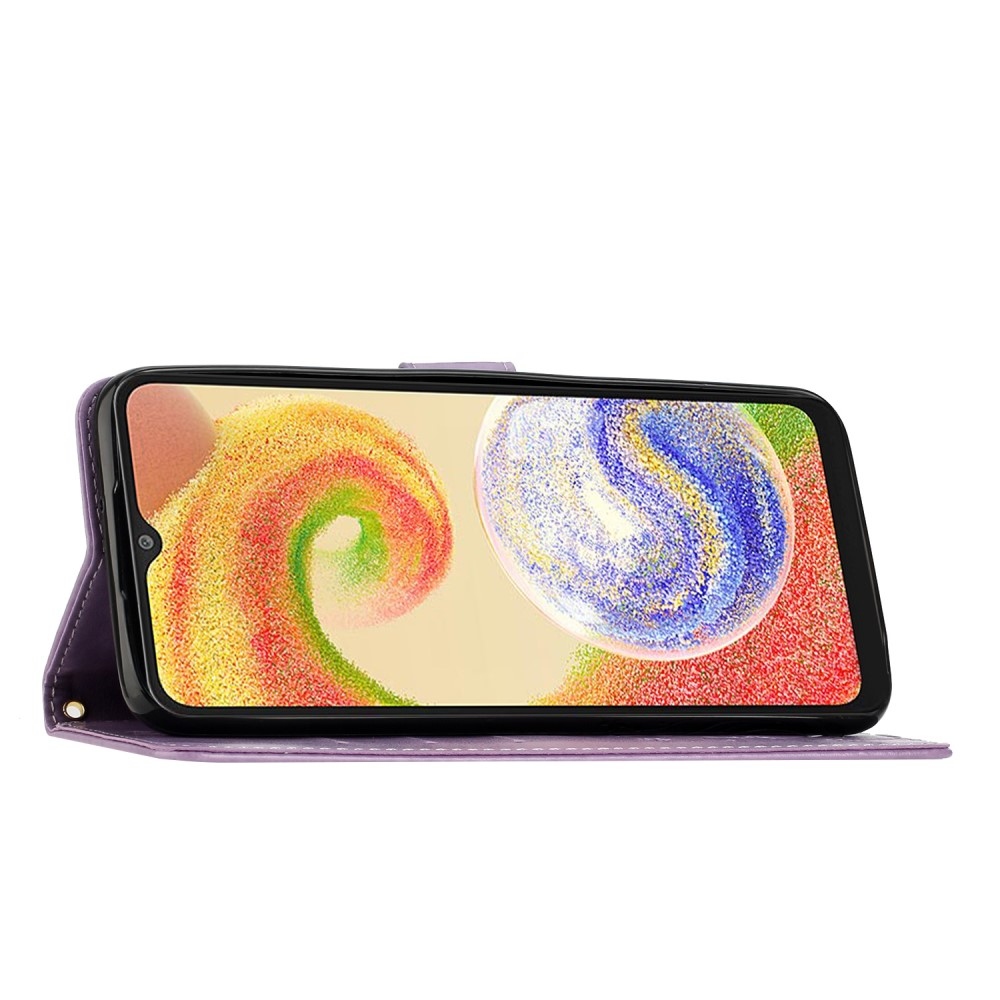 Flowers knížkové pouzdro na Samsung Galaxy A06 4G - světlefialové