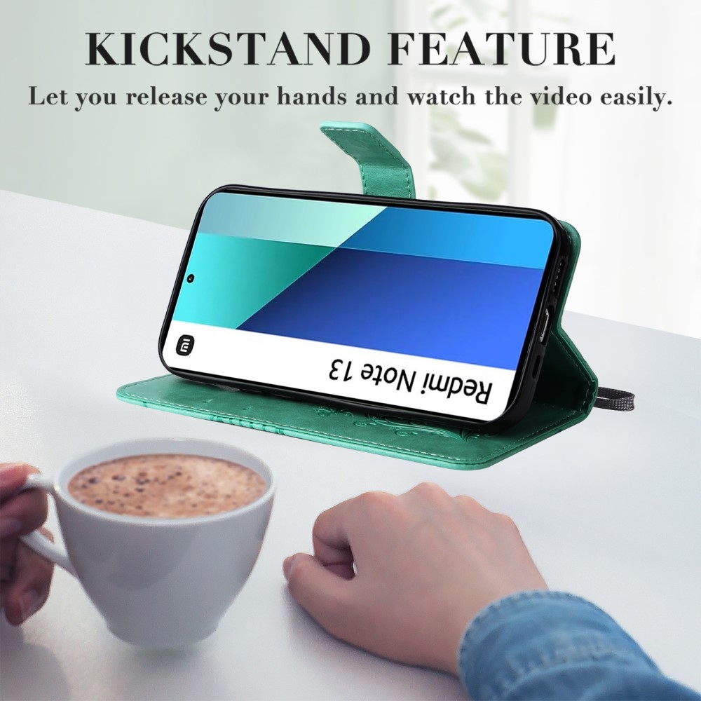 Big Butterfly knížkové pouzdro na Xiaomi Redmi Note 13 - modrozelené