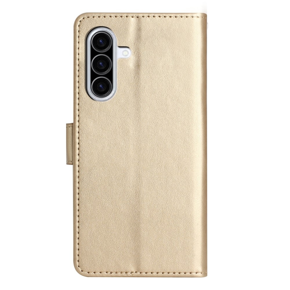 Flowers knížkové pouzdro na Samsung Galaxy A26 5G - zlaté