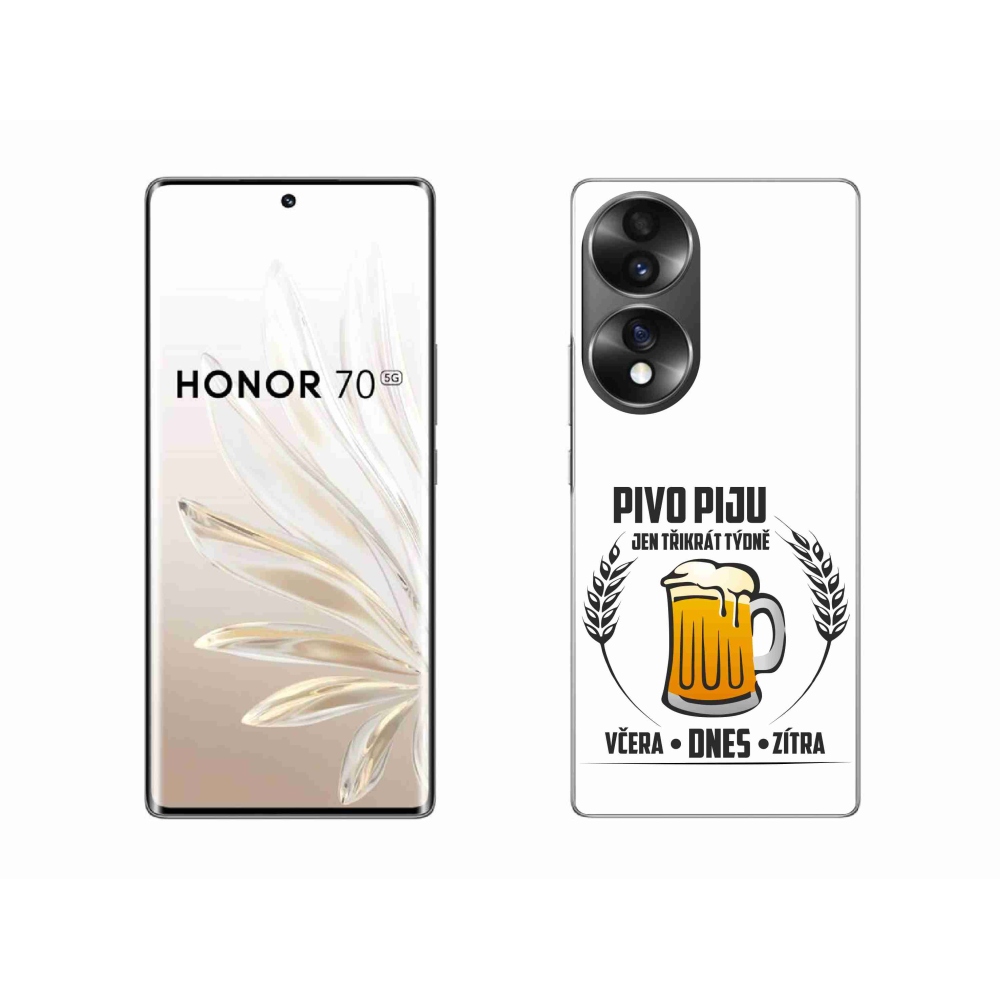 Gelový kryt mmCase na Honor 70 - pivní motiv bílé pozadí