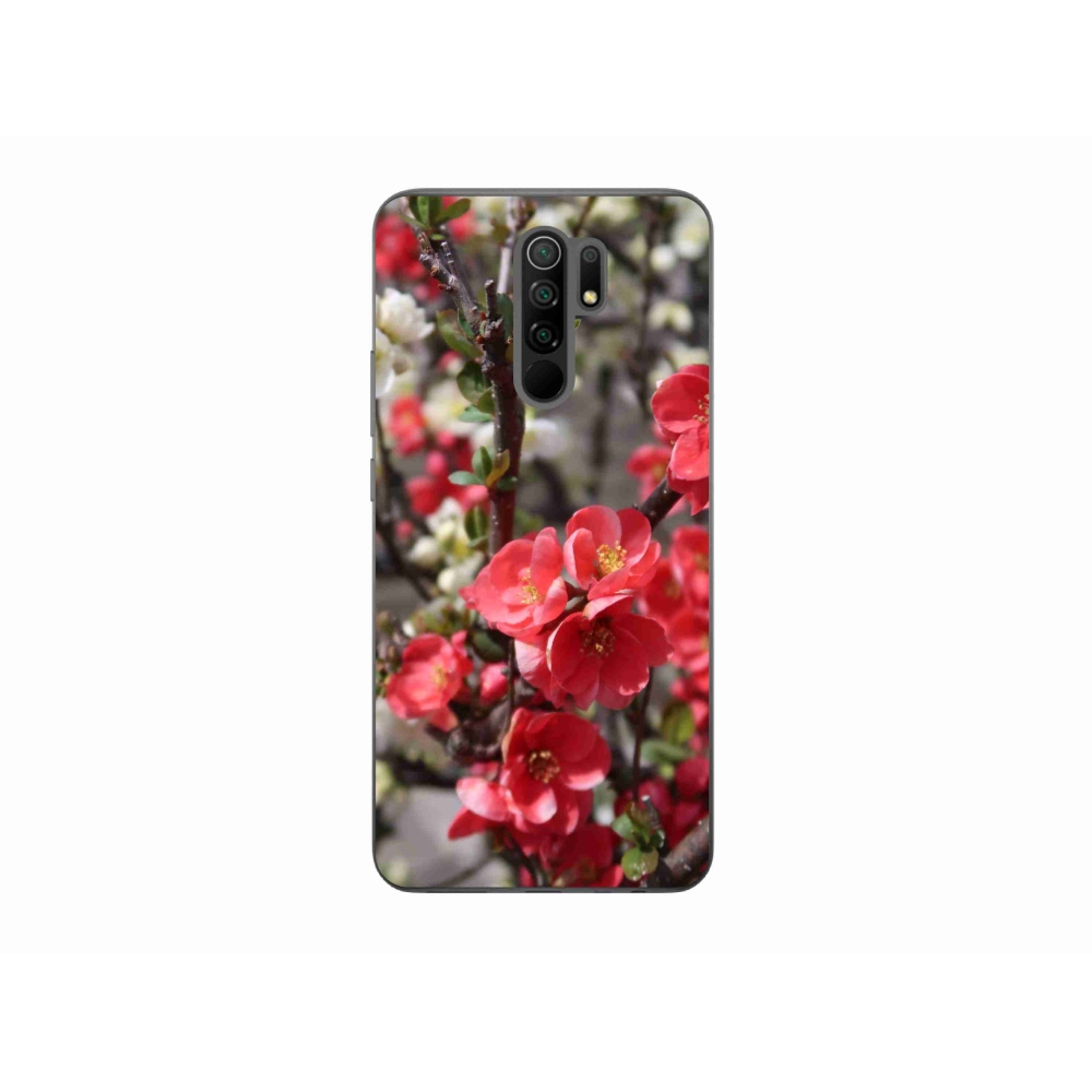 Gelový kryt mmCase na Xiaomi Redmi 9 - červené květy