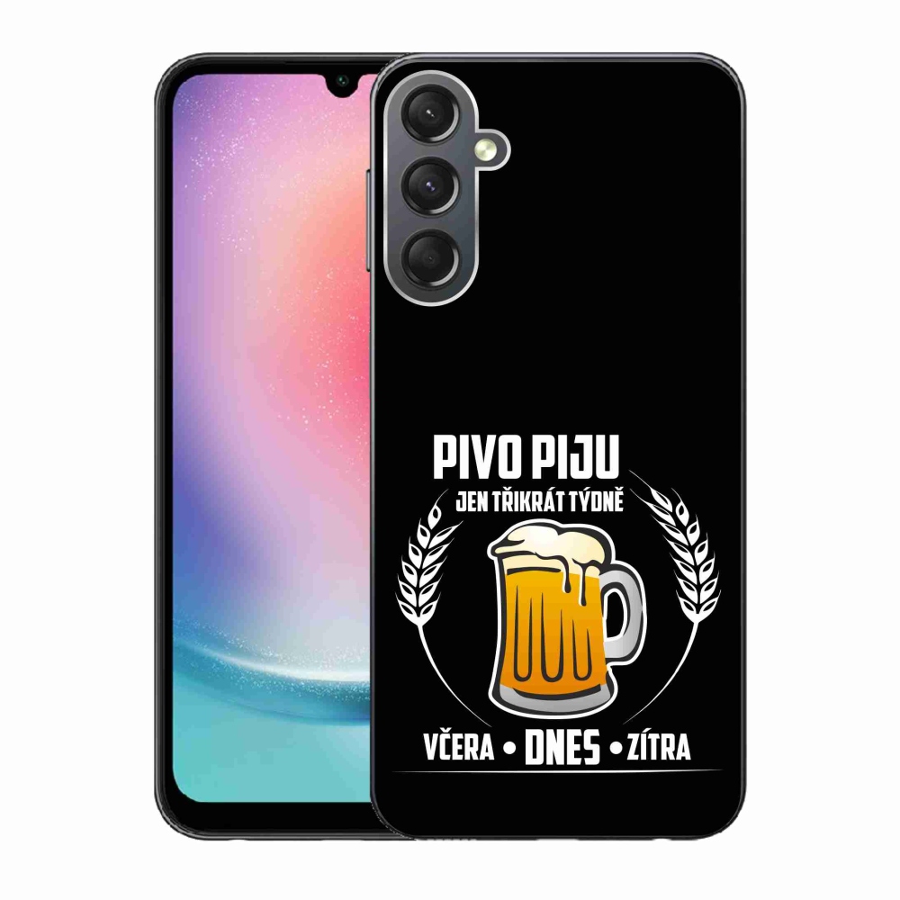 Gelový kryt mmCase na Samsung Galaxy A24 - pivní motiv černé pozadí