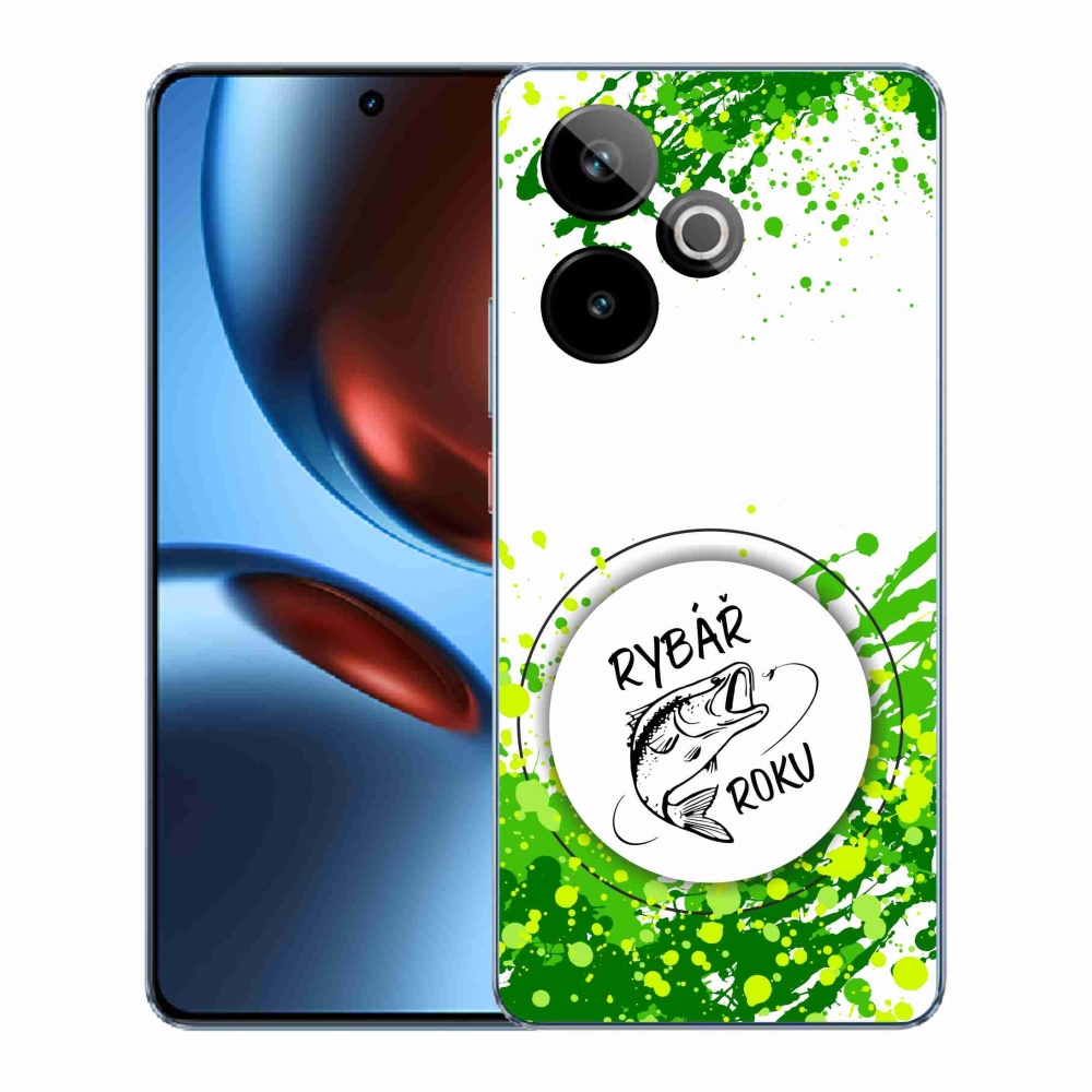 Gelový kryt mmCase na Realme GT 7 5G/GT 7T 5G - rybář roku bílé pozadí