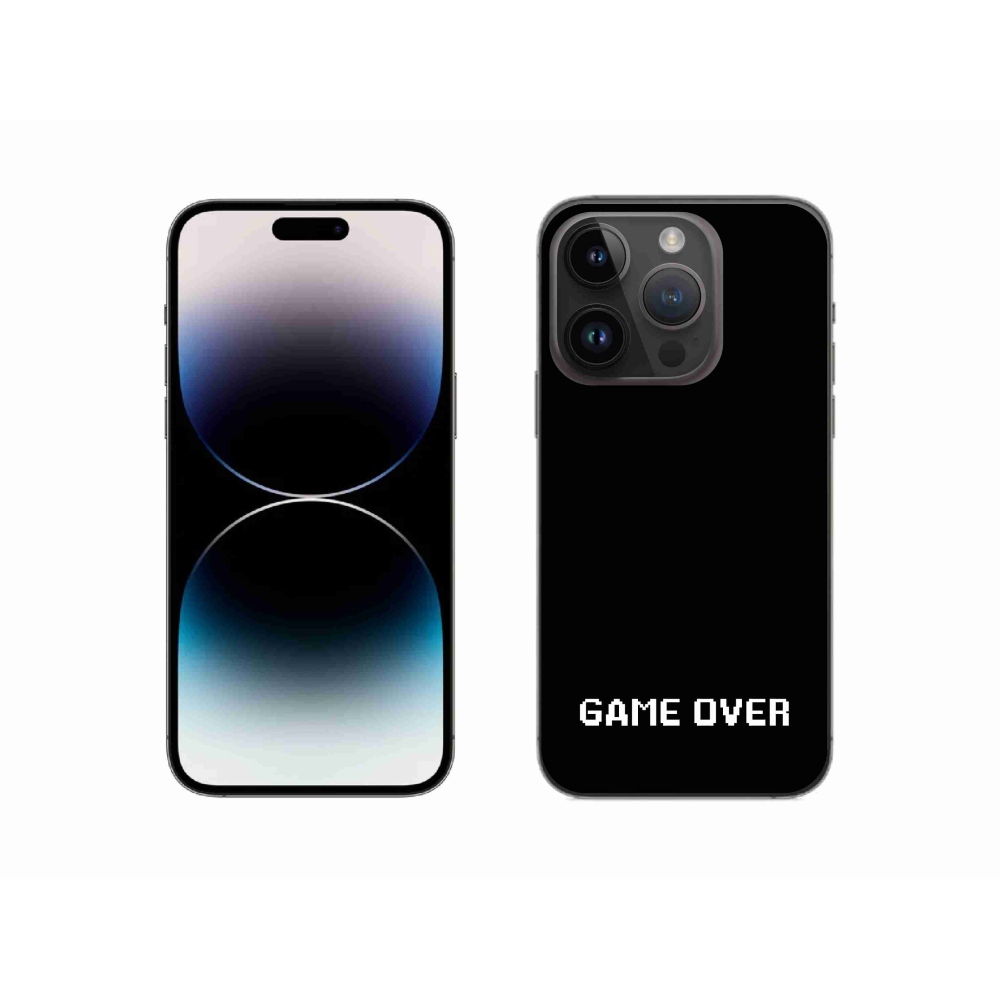 Gelový kryt mmCase na iPhone 14 Pro 6.1 - game over černé pozadí