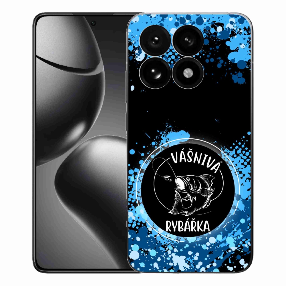 Gelový kryt mmCase na Xiaomi 15T - vášnivá rybářka černé pozadí