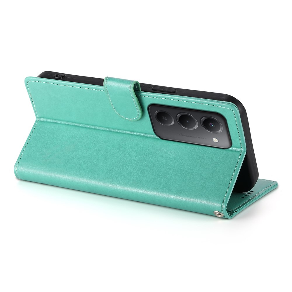 Flowery knížkové pouzdro na Xiaomi Redmi 15 5G (169mm) - modrozelené