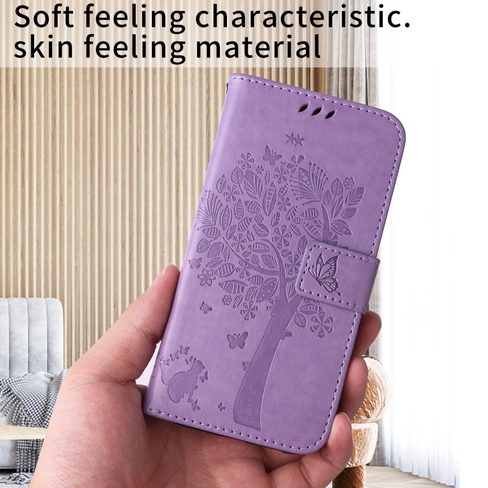 Trees knížkové pouzdro na Xiaomi Redmi A5 (171.7x77.8x8.3mm) - světlefialové
