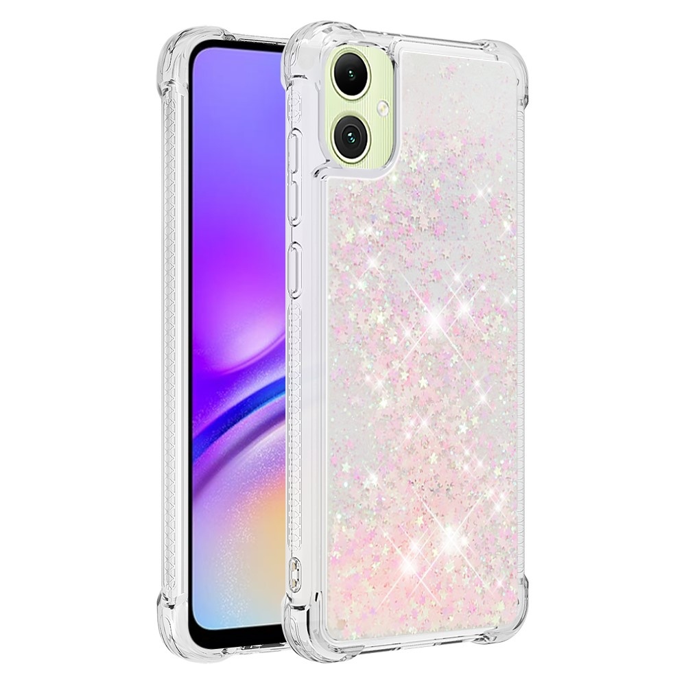 Glitter přesýpací gelový obal na Samsung Galaxy A06 4G - růžový/hvězdičky