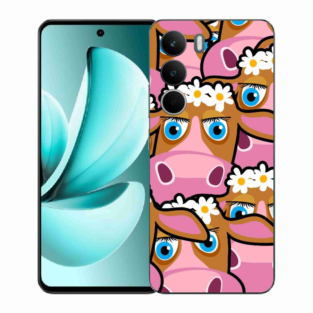 Gelový kryt mmCase na Realme C71 - kreslené kravičky