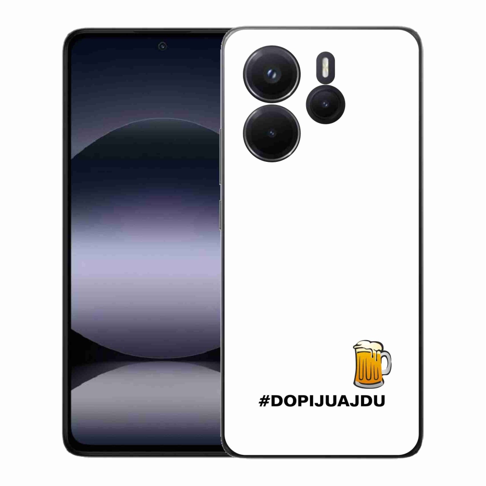 Gelový kryt mmCase na Xiaomi Redmi Note 14 - pivní motiv 1 bílé pozadí