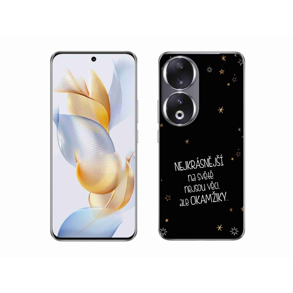 Gelový kryt mmCase na Honor 90 - citát 4 černé pozadí