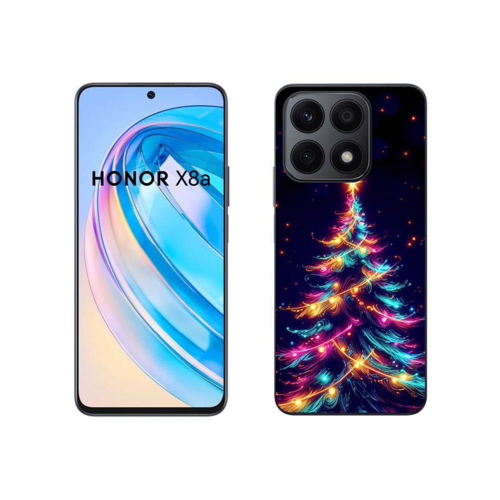 Gelový kryt mmCase na Honor X8a - neonový vánoční stromek