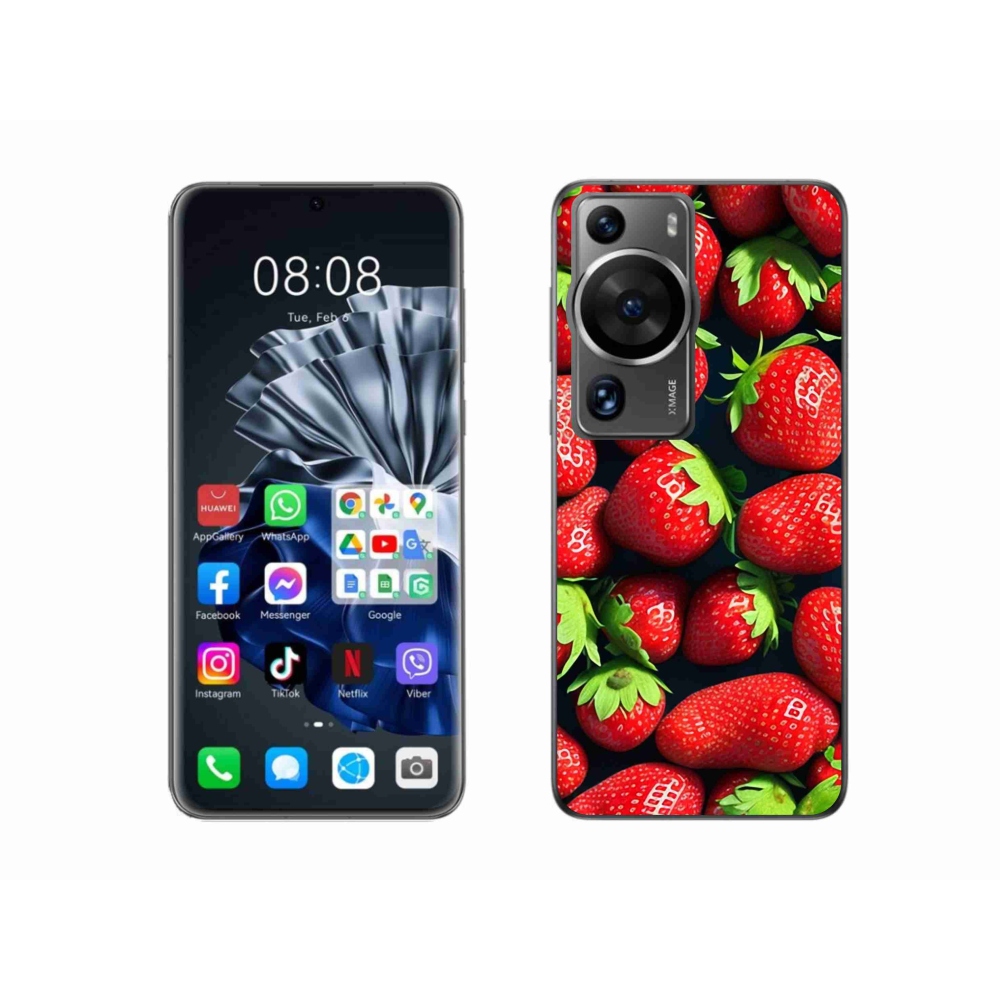Gelový kryt mmCase na Huawei P60 Pro - jahody