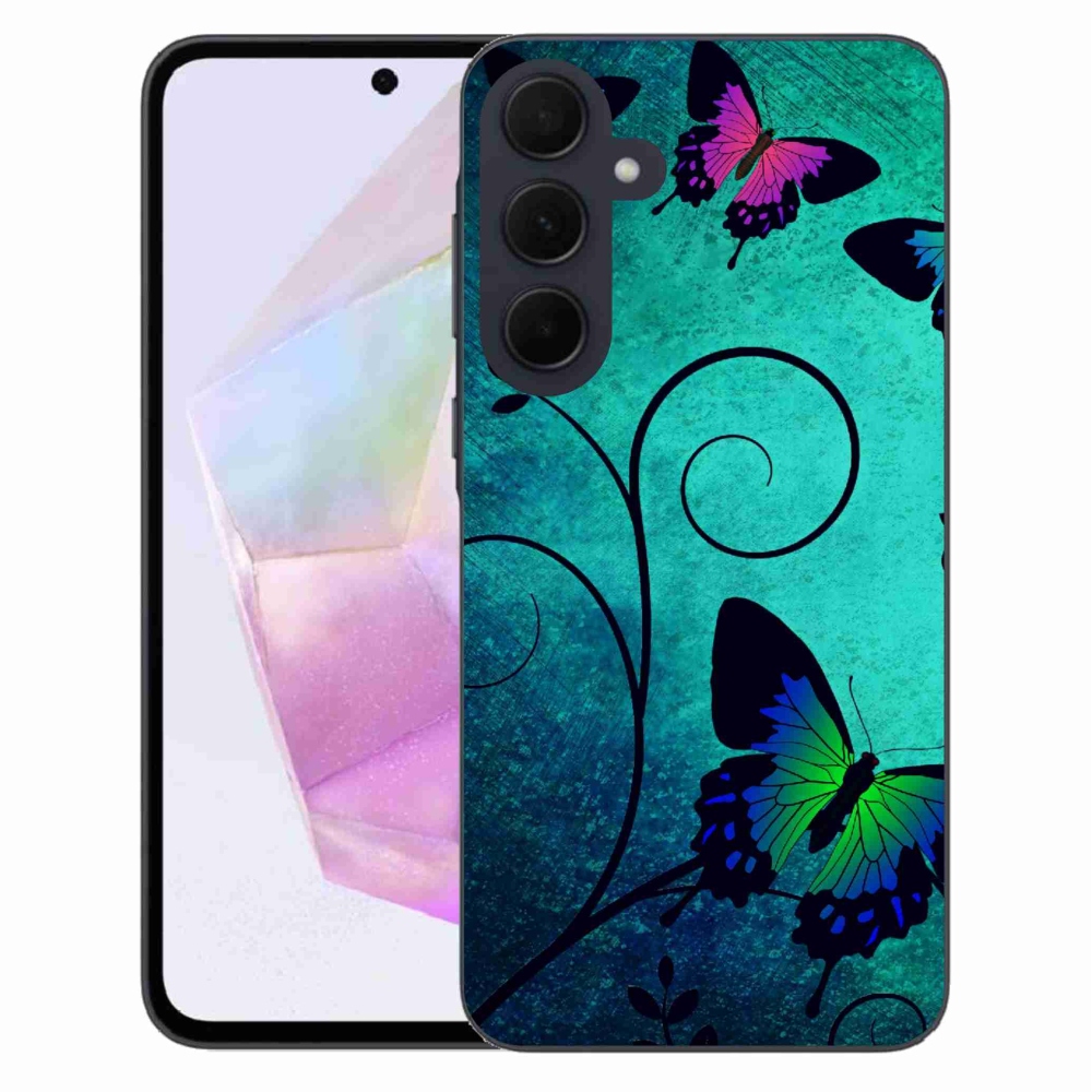 Gelový kryt mmCase na Samsung Galaxy A35 5G - barevní motýli
