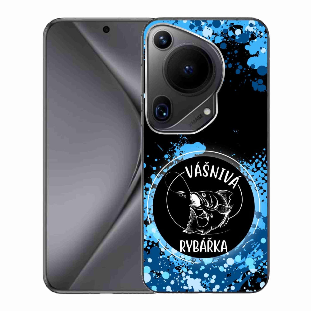 Gelový kryt mmCase na Huawei Pura 70 Ultra - vášnivá rybářka černé pozadí