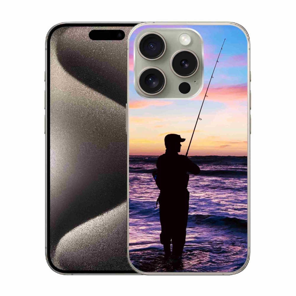 Gelový kryt mmCase na iPhone 15 Pro - rybaření 1