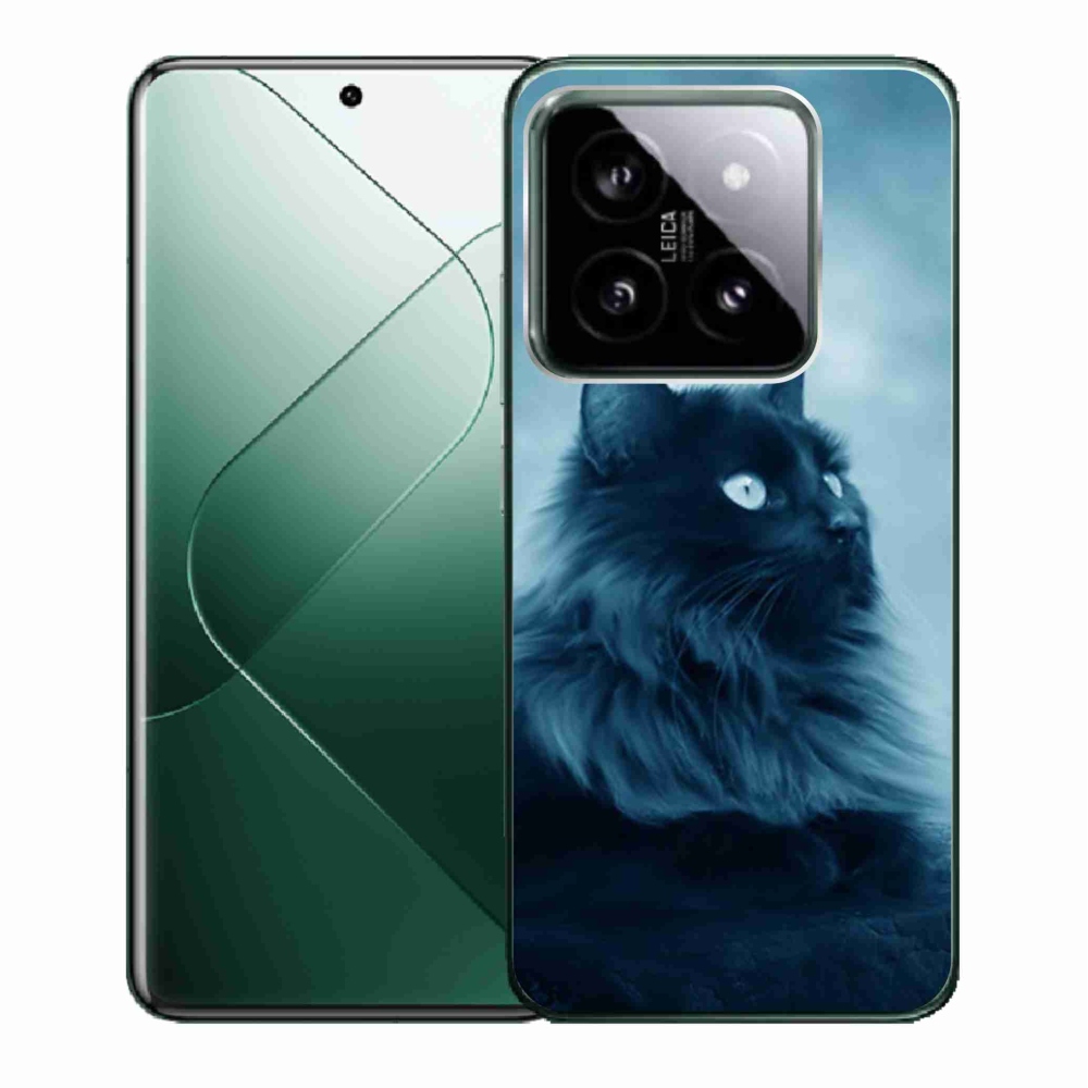Gelový obal mmCase na Xiaomi 14 - černá kočka 1