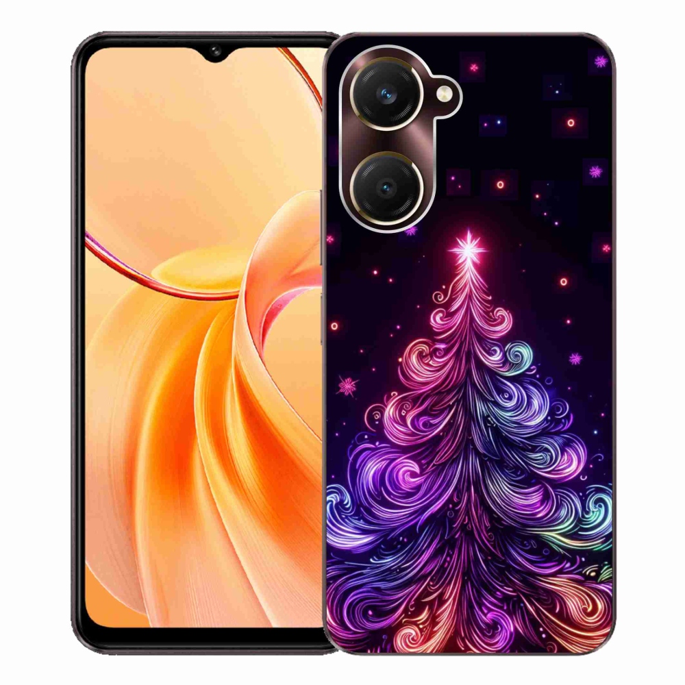 Gelový kryt mmCase na Vivo Y28s 5G - neonový vánoční stromek 1