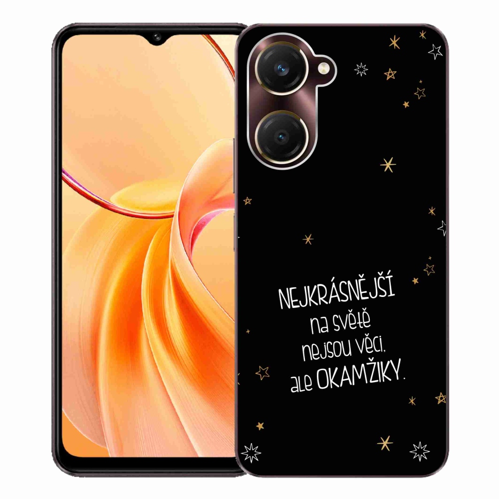Gelový kryt mmCase na Vivo Y28s 5G - citát 4 černé pozadí