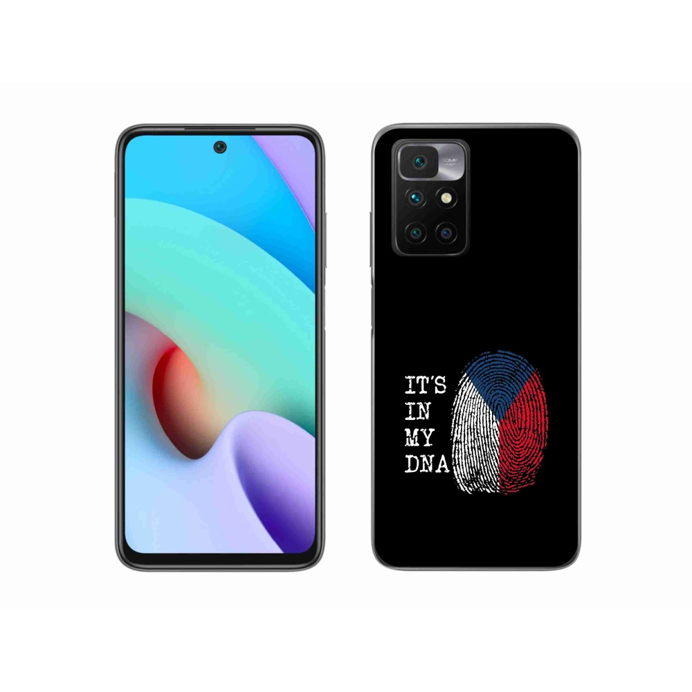 Gelový kryt mmCase na Xiaomi Redmi 10/Redmi 10 (2022) - vlajka otisk prstu černé pozadí