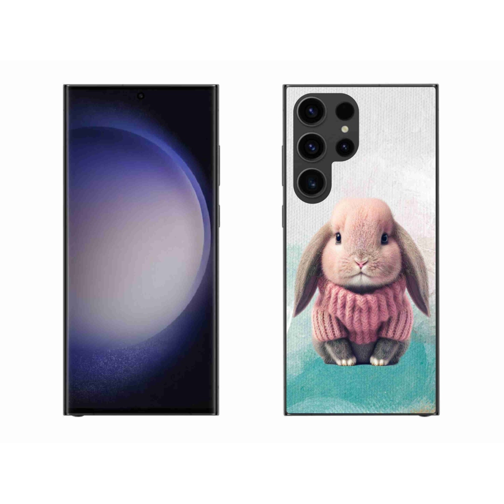 Gelový kryt mmCase na Samsung Galaxy S23 Ultra 5G - králíček ve svetru