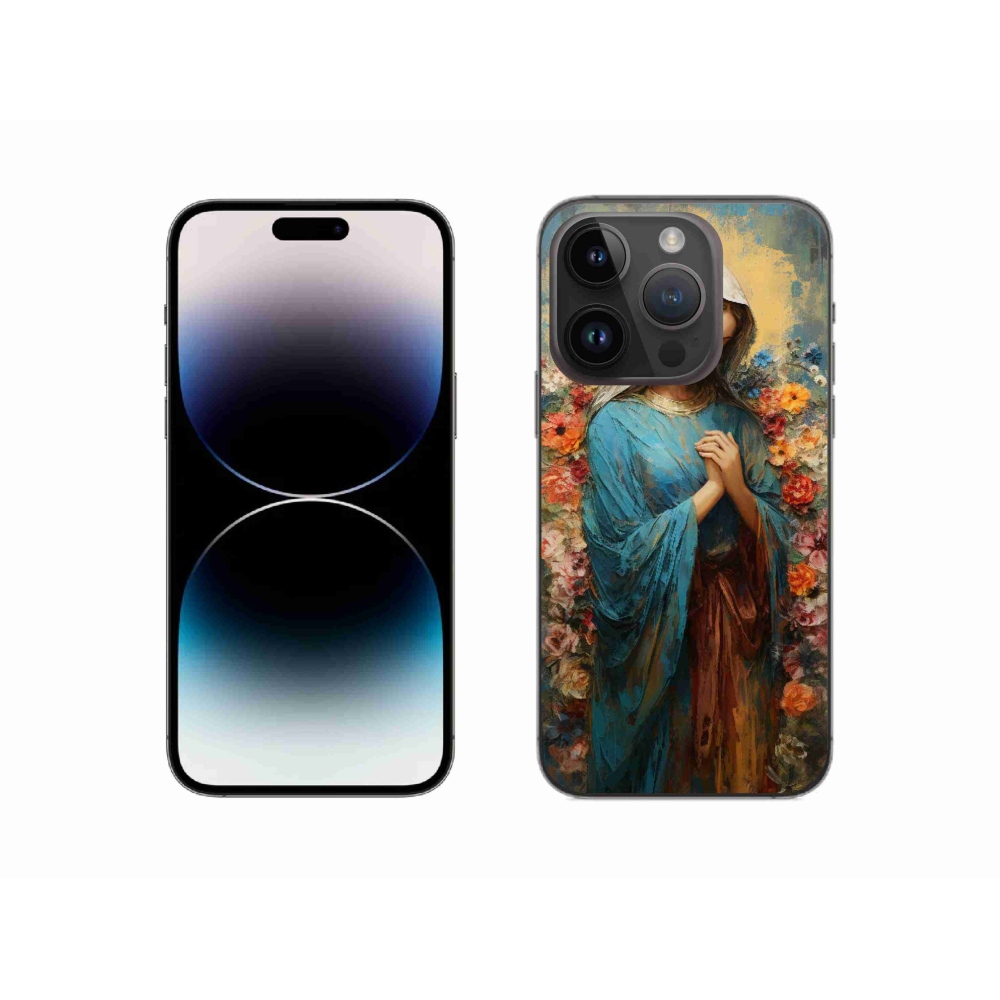 Gelový kryt mmCase na iPhone 14 Pro - svatá žena