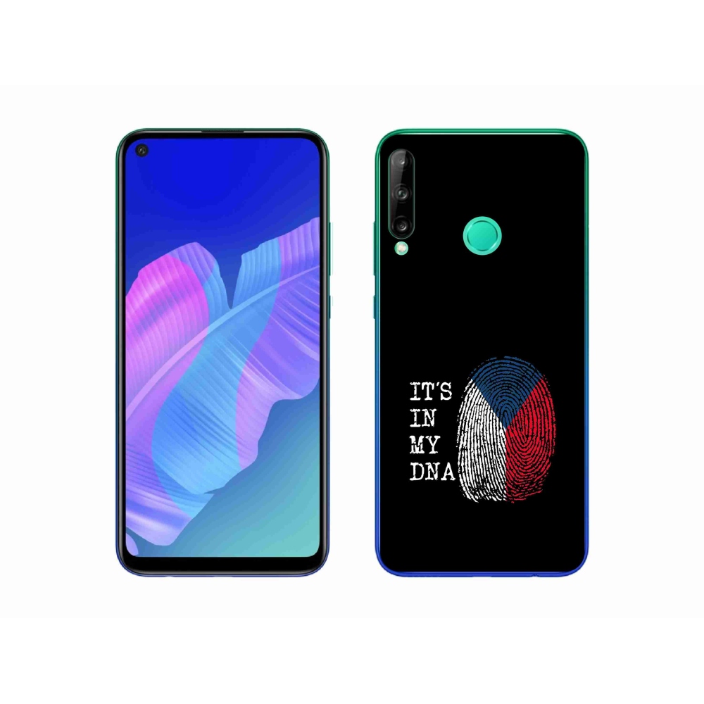 Gelový kryt mmCase na Huawei P40 Lite E - vlajka otisk prstu černé pozadí