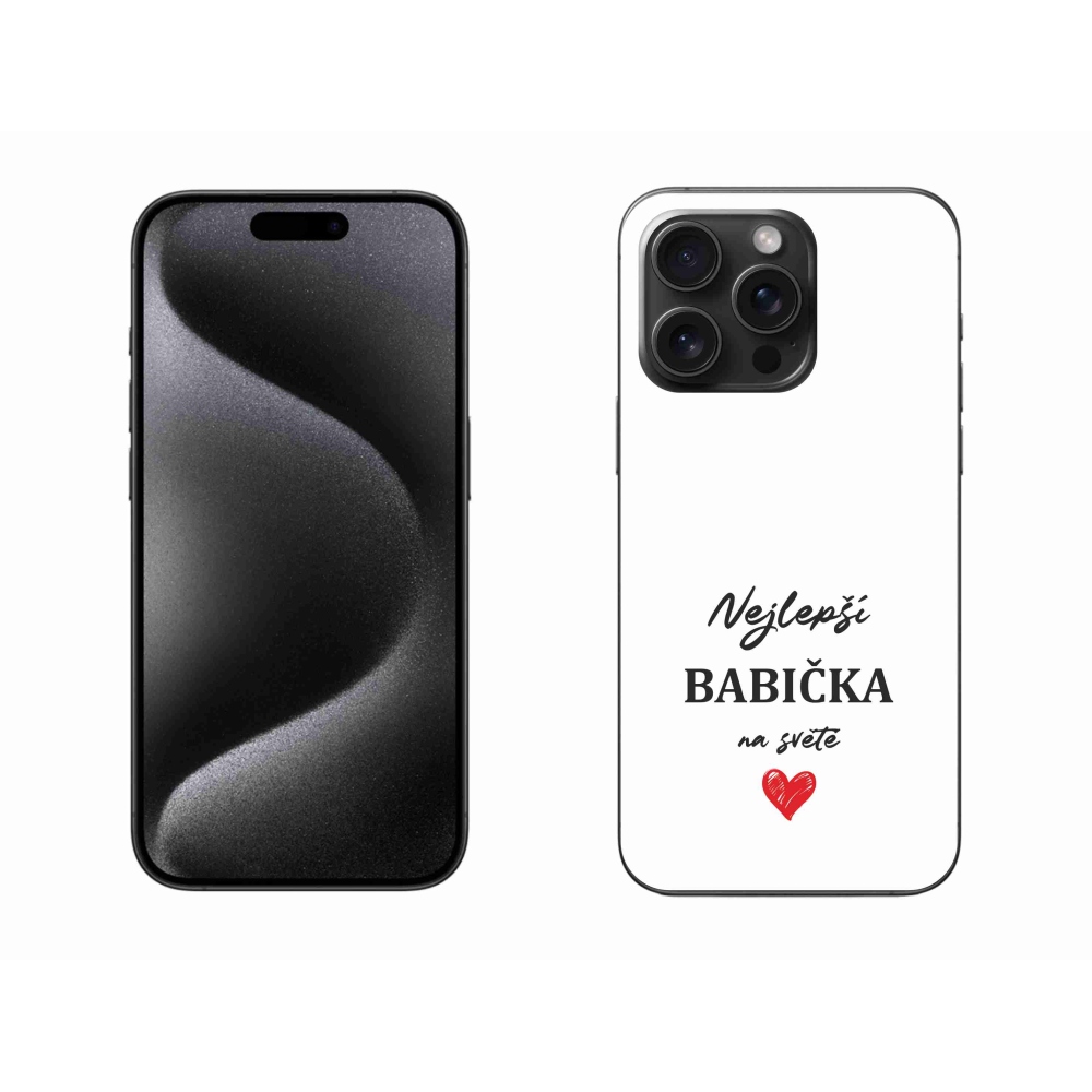 Gelový kryt mmCase na iPhone 15 Pro Max - nejlepší babička 1 bílé pozadí