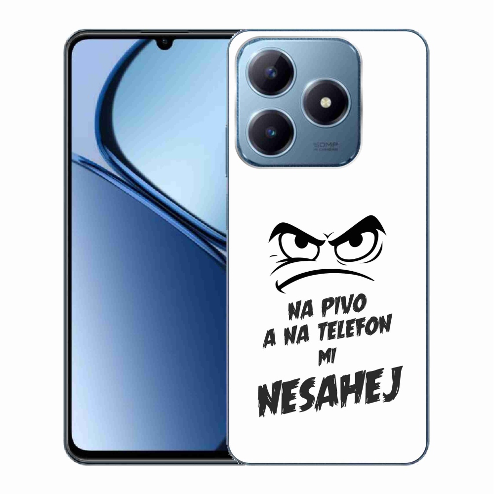 Gelový kryt mmCase na Realme C63 - pivní motiv 2 bílé pozadí