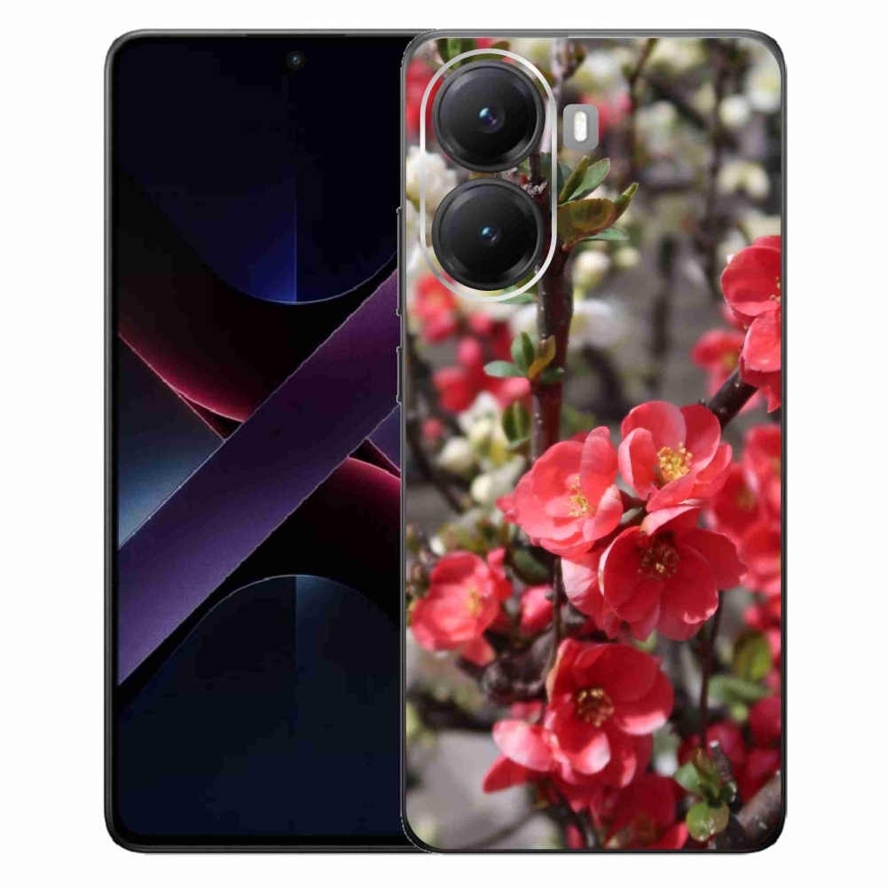 Gelový kryt mmCase na Xiaomi Poco X7 Pro 5G - červené květy