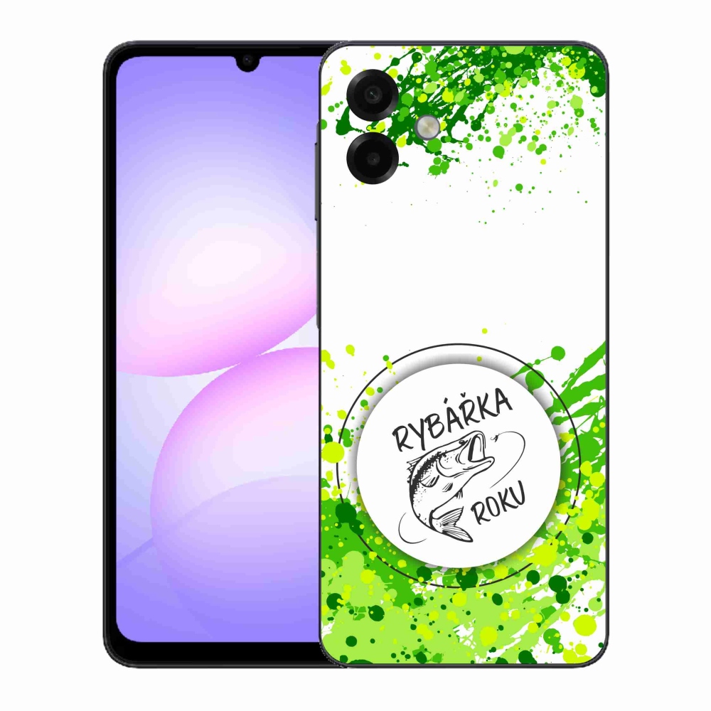 Gelový kryt mmCase na Samsung Galaxy A07 4G - rybářka roku bílé pozadí